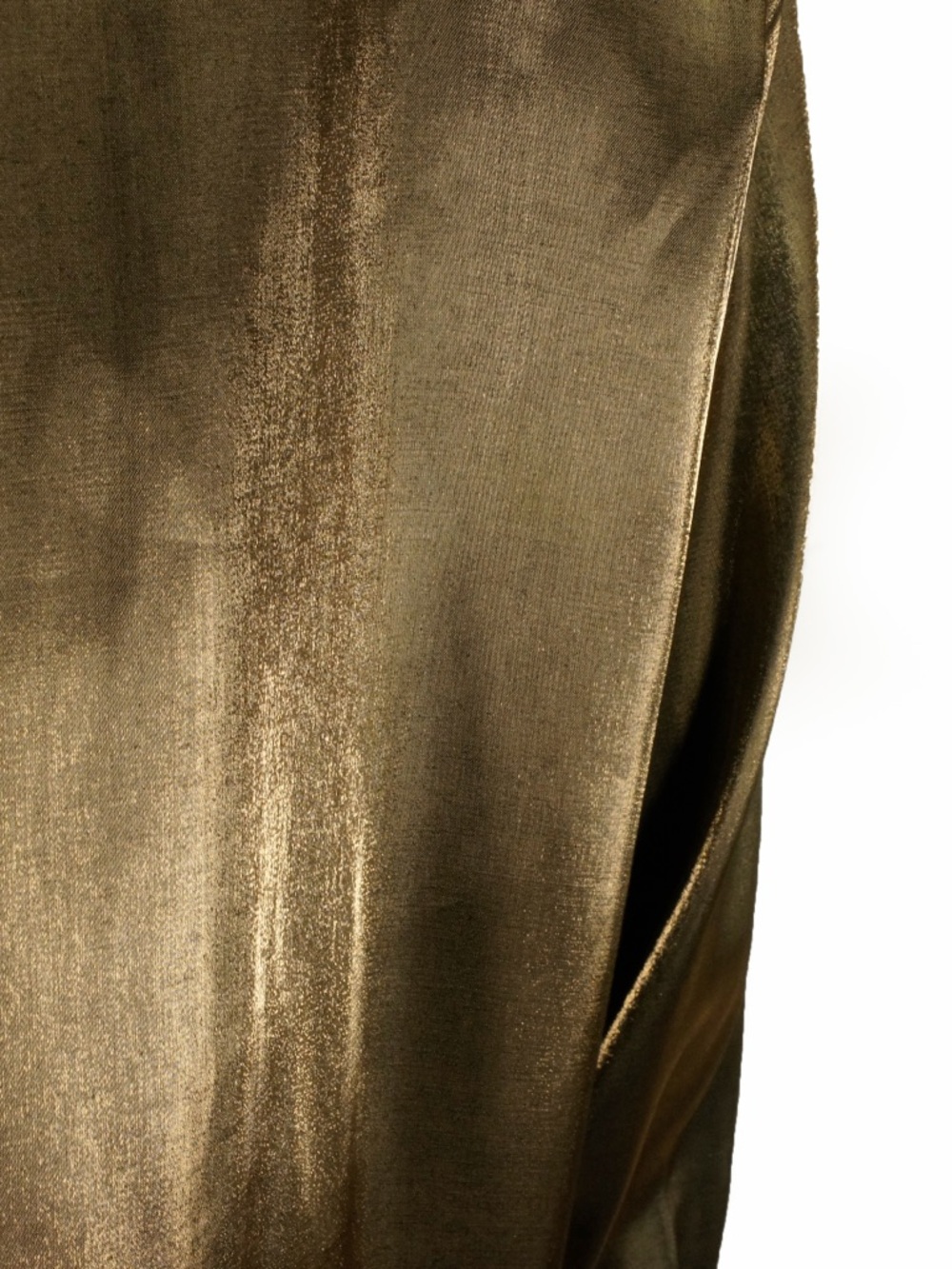 Vintage Liquid Gold Bronze Metallic Satin Shirt Blouse Button Up Shiny Top - Picture 5 of 6